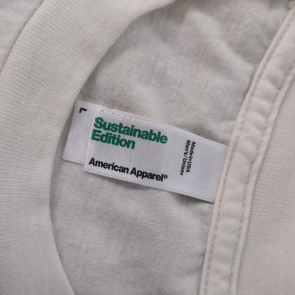 American Apparel Sustainable Edition "Be The Change" cream organic cotton tshirt - Picture 4 of 10